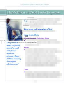 The Dangers to Health from  Health Effects of Wood Smoke Exposures W