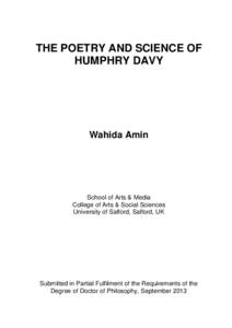 Amin i  THE POETRY AND SCIENCE OF HUMPHRY DAVY  Wahida Amin