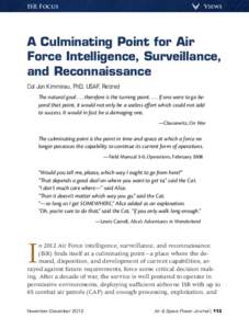 Views  ISR Focus A Culminating Point for Air Force Intelligence, Surveillance,
