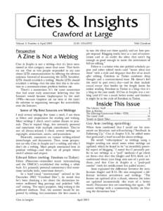Cites & Insights Crawford at Large Volume 3, Number 4: AprilISSN