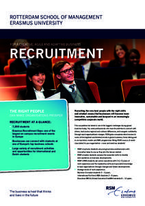 ROTTERDAM SCHOOL OF MANAGEMENT ERASMUS UNIVERSITY FOR A CREATIVE, AGILE AND ADAPTIVE BUSINESS  RECRUITMENT