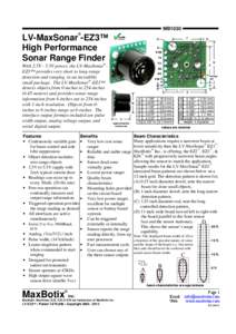 MB1030 ® LV-MaxSonar -EZ3™ High Performance Sonar Range Finder