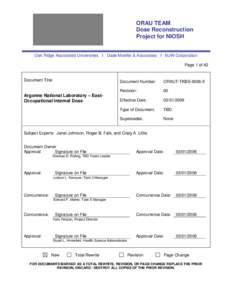ORAU TEAM Dose Reconstruction Project for NIOSH Oak Ridge Associated Universities I Dade Moeller & Associates I MJW Corporation Page 1 of 42