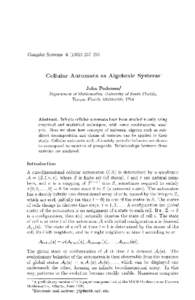 Cellular Automata as Algebraic Systems
