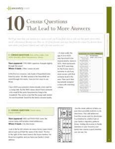 You’ll get more than just answers in a census record: you’ll also find clues in each one that point you to other record collections at Ancestry.com. Here are 10 of our favorite next-step clues from the census. Use th