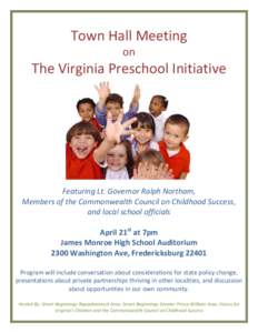 Town Hall Meeting on The Virginia Preschool Initiative  Featuring Lt. Governor Ralph Northam,