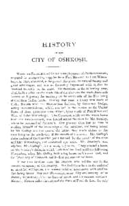 HISTORY OF THE CITY OF OSHKOSH. WEBSTER STANLEY, while in the employment of the Government,