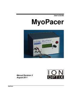 Myopacer 100 MyoPacer 100 Manual