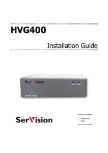 HVG400 Installation Guide September 2013