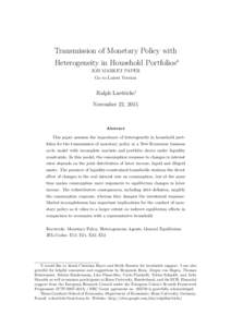 Transmission of Monetary Policy with Heterogeneity in Household Portfolios