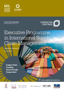 EXECUTIVE PROGRAMME PROGRAMME EXECUTIF Executive Programme in International Supply Chain Management