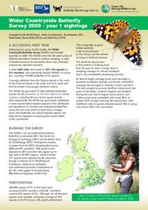 Wider Countryside Butterfly Survey 2009 – year 1 sightings Compiled by the WCBS team - Katie Cruickshanks, Tom Brereton (BC), Kate Risely, David Noble (BTO) and David Roy (CEH).  A successful first year