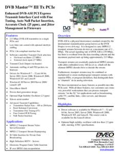 DVB Master™ III Tx PCIe Transmit Card
