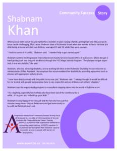 Community Success  Story Shabnam