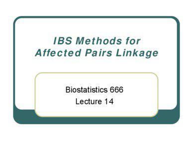 Microsoft PowerPoint[removed]IBS Linkage Analysis