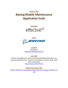   Project	
  Title	
   Boeing	
  Mobile	
  Maintenance	
   Application	
  Suite	
  	
   	
  