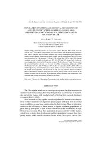 Acta Zoologica Academiae Scientiarum Hungaricae 48 (Suppl. 2), pp. 301–310, 2002  POPULATION DYNAMICS AND SEASONAL OCCURRENCE OF ADULTS OF CHRYSOPERLA EXTERNA (HAGEN, NEUROPTERA: CHRYSOPIDAE) IN A CITRUS ORCHARD