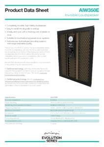 Product Data Sheet  AIW350E Invisible Loudspeaker