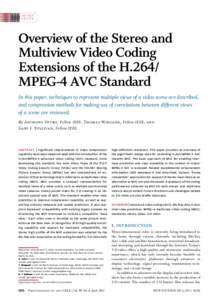 INVITED PAPER Overview of the Stereo and Multiview Video Coding Extensions of the H.264/