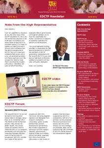 1 - EDCTP Newsletter AprilE D C T P Vol 8, No 2