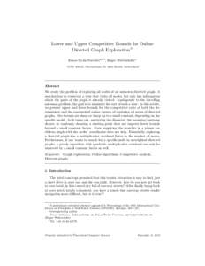 Lower and Upper Competitive Bounds for Online Directed Graph ExplorationI Klaus-Tycho Foerstera,1,∗, Roger Wattenhofera a ETH  Z¨
