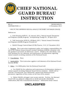 CHIEF NATIONAL GUARD BUREAU INSTRUCTION NG-J1 DISTRIBUTION: A
