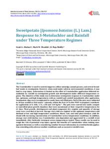 Sweetpotato [Ipomoea batatas (L.) Lam.] Response to S-Metolachlor and Rainfall under Three Temperature Regimes