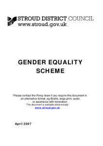 Gender Equality SCHEME AND ACTION PLAN 2007