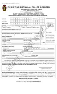 PNPA CAT Application Form Revised 2014-A PNPA REGIST  PHILIPPINE NATIONAL POLICE ACADEMY Camp General Mariano N Castaneda, Silang, Cavite 4129 CP Nos[removed][removed]Website: www.pnpa.edu.ph Email Add: in