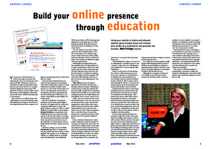 C O N TA C T LE N S E S  CO N TA C T LE N SE S Build your online presence through education