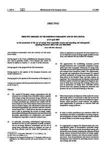 DirectiveEC of the European Parliament and of the Council of 23 April 2009 on the promotion of the use of energy from renewable sources and amending and subsequently repealing DirectivesEC and 
