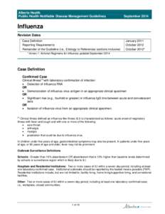 Alberta Health Public Health Notifiable Disease Management Guidelines September[removed]Influenza