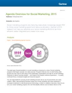 G00270737  Agenda Overview for Social Marketing, 2015 Published: 19 DecemberAnalyst(s): Julie Hopkins