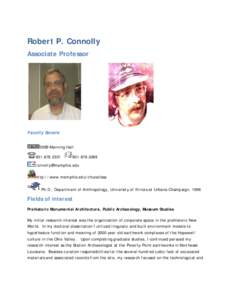 Robert P. Connolly Associate Professor Faculty Senate 300B Manning Hall[removed]