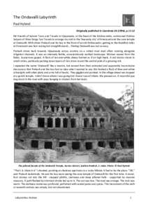 The Ondavalli Labyrinth Paul Hyland Originally published in Caerdroia), pMr Ananth of Samrat Tours and Travels in Vijayawada, at the head of the Krishna delta, summoned Krishna Satyam of Shiva Durga Taxi 