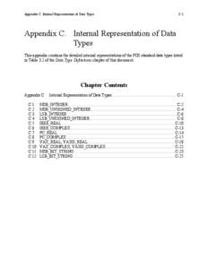 Appendix C. Internal Representation of Data Types  C-1 Appendix C. Internal Representation of Data Types