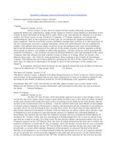 Southern Campaign American Revolution Pension Statements Pension Application of James Cooper: S39362 Transcribed and annotated by C. Leon Harris Virginia, Augusta County, to wit, James Cooper, (a free man of colour) of t