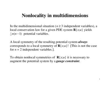 Nonlocality in multidimensions