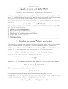 (December 19, [removed]Quadratic reciprocity (after Weil) Paul Garrett [removed]  http://www.math.umn.edu/˜garrett/