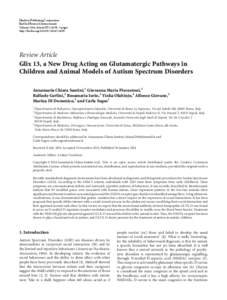 Glix 13, a New Drug Acting on Glutamatergic Pathways in Children and Animal Models of Autism Spectrum Disorders