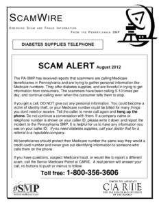 S CAM W IRE EMERGING SCAM AND  FRAUD INFORMATION