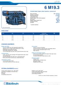 Réf. IC 06/A LD SCM19.3 4 stroke diesel engine, direct injection, common-rail Bore and stroke