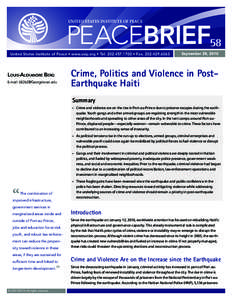 UNITED STates institute of peace  peaceBrieF58 United States Institute of Peace • www.usip.org • Tel • FaxLouis-Alexandre Berg