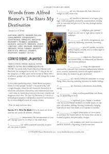 AVOCABO VOCABULARY SERIES  Words from Alfred Bester’s The Stars My Destination Avocabo List 47 Words