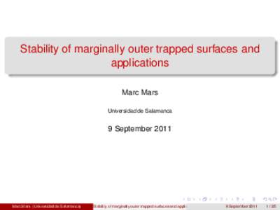 Stability of marginally outer trapped surfaces and applications