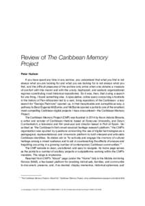 Review of *The Caribbean Memory Project*