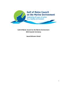 Gulf of Maine Council on the Marine Environment 2014 Awards Ceremony Award Winners Detail 1