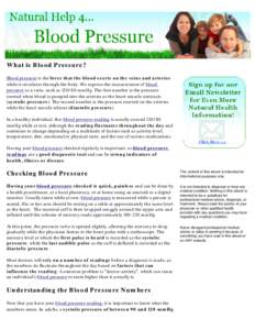 Natural Help for Blood Pressure
