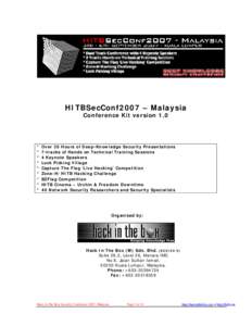 HITBSecConf2007 - Malaysia