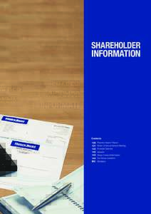 shareholder  information Contents 136